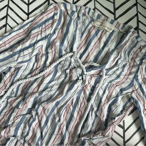 Vintage Havana Size Small Coastal Striped Lightweight Long Sleeve Blouse